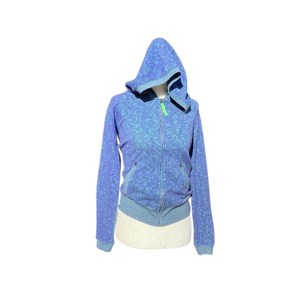 Blue Hurley Zip-Up Hoodie marbled blue and green - Picture 4 of 8